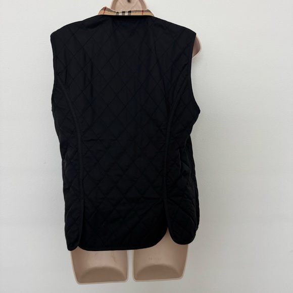 Burberry Golf Black Quilted Vest Size L Nova Check Lining - Picture 7 of 13